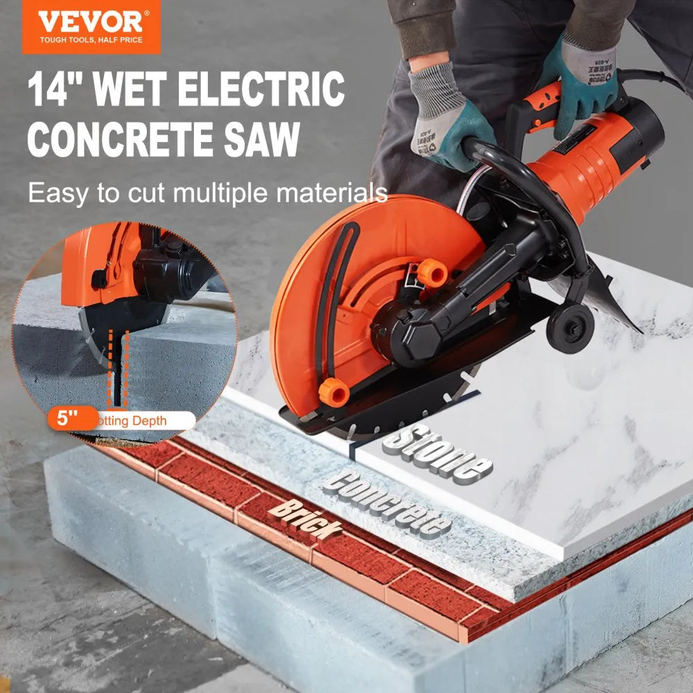 DC355 - 14" VEVOR Electric Concrete Saw with 5" Depth & 3200W Motor