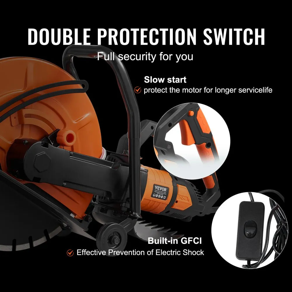 DC425 - 16-Inch Electric Concrete Saw with 3200W Motor and Adjustable Depth