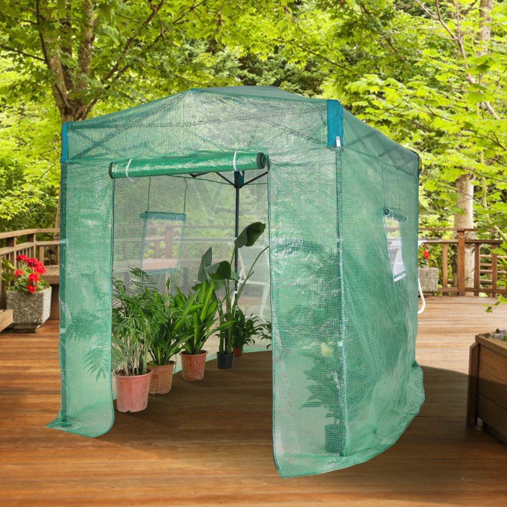 010423954141 - Portable 8'x6'x7.5' Greenhouse with Durable PE Cover