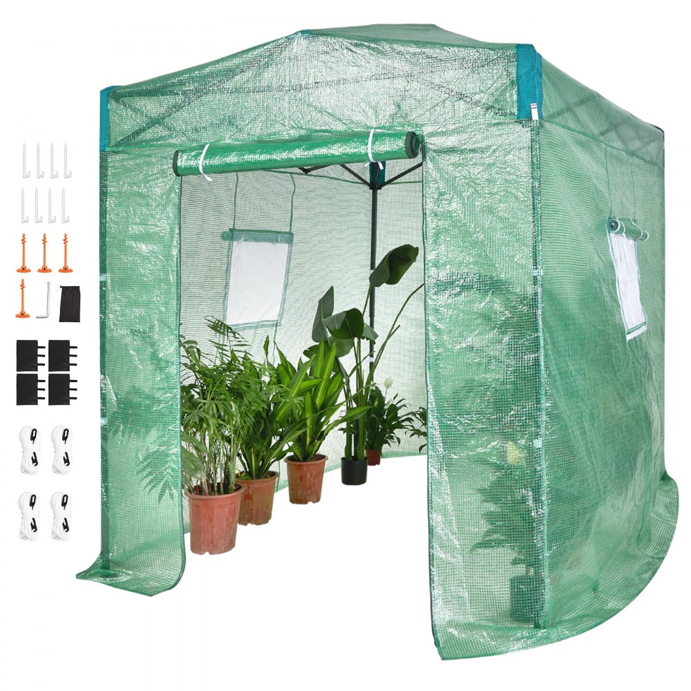 010423954141 - Portable 8'x6'x7.5' Greenhouse with Durable PE Cover