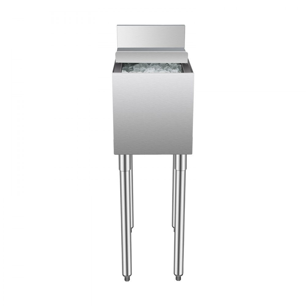 CIBT1912 - 28L Stainless Steel Ice Bin with Sliding Lid & Bottle Holders