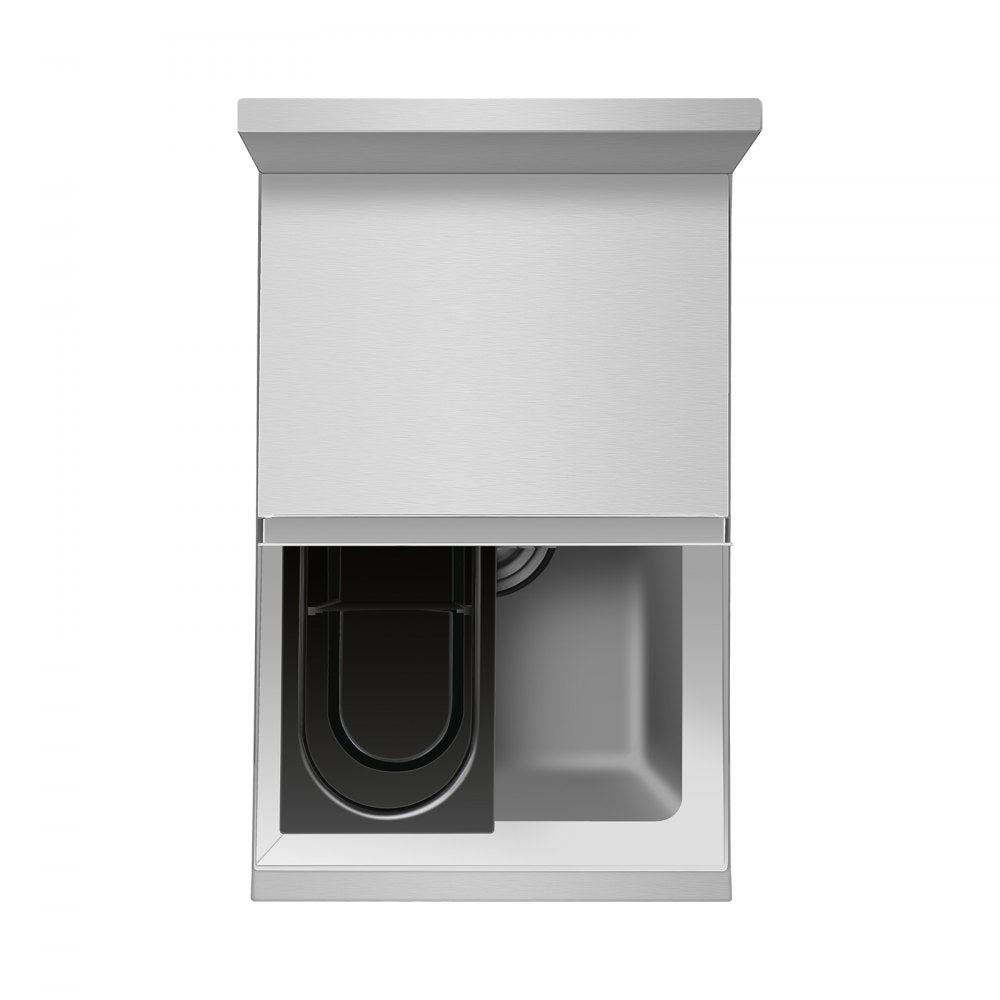 CIBT1912 - 28L Stainless Steel Ice Bin with Sliding Lid & Bottle Holders