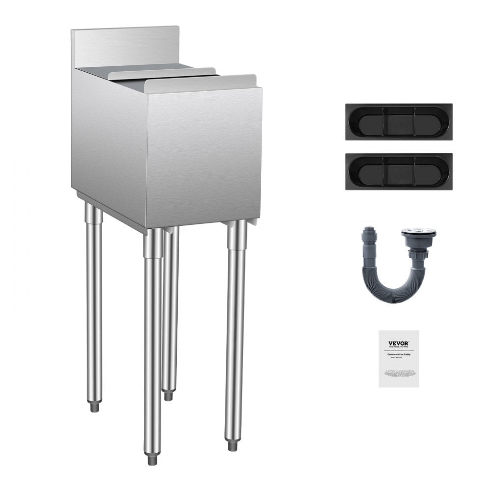 CIBT1912 - 28L Stainless Steel Ice Bin with Sliding Lid & Bottle Holders