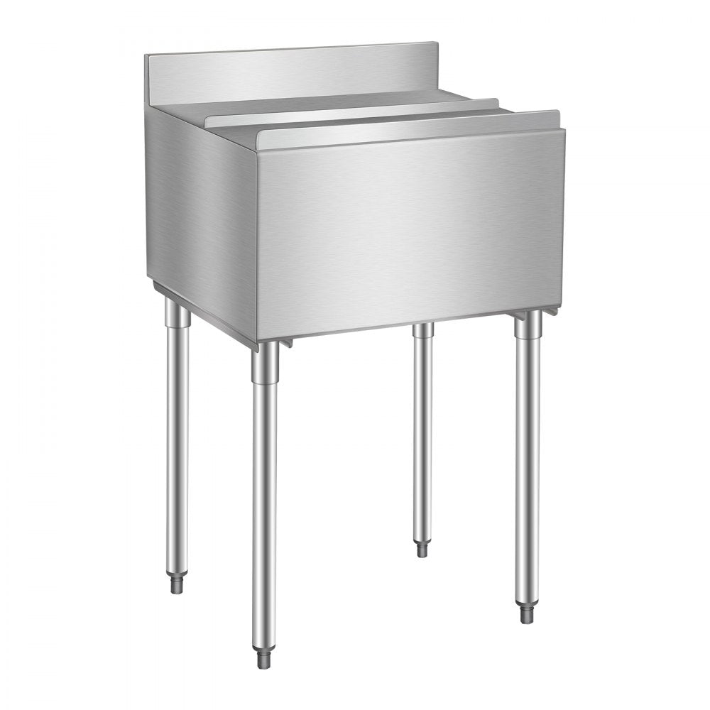 CIBT1924 - 61L Stainless Steel Underbar Ice Bin with Bottle Holders