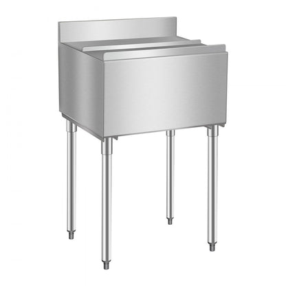CIBT1924 - 61L Stainless Steel Underbar Ice Bin with Bottle Holders