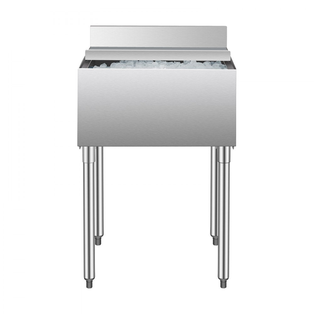 CIBT1924 - 61L Stainless Steel Underbar Ice Bin with Bottle Holders