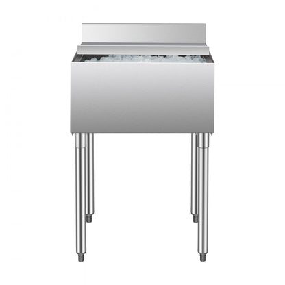 CIBT1924 - 61L Stainless Steel Underbar Ice Bin with Bottle Holders