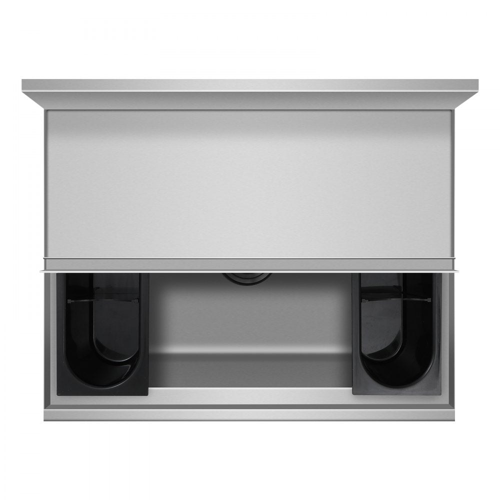 CIBT1924 - 61L Stainless Steel Underbar Ice Bin with Bottle Holders