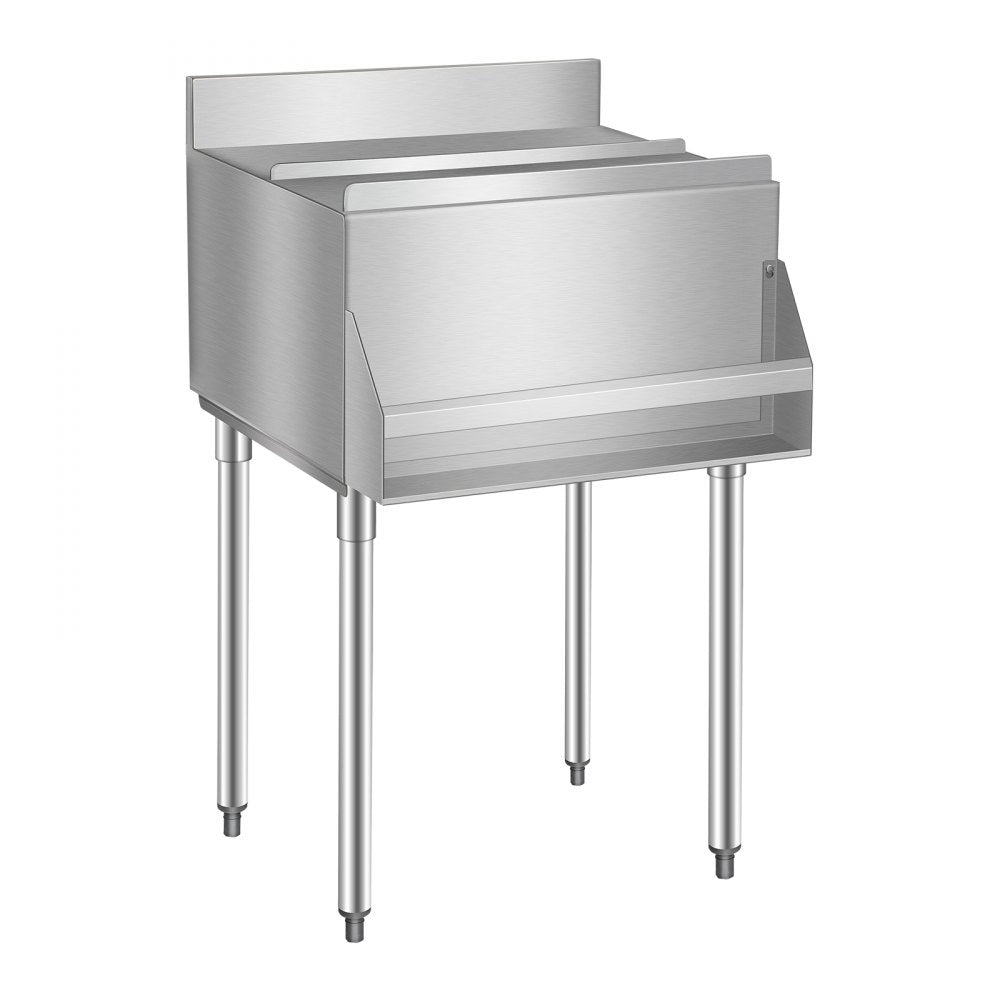 CIBT1924N - 61.6L Stainless Steel Ice Bin with Sliding Lid & Bottle Holders