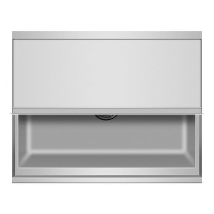 CIBT1924C - 61.6L Stainless Steel Ice Bin on Wheels with Storage Tray