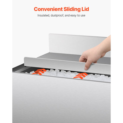 CIBT1930 - 78.4L Underbar Stainless Steel Ice Bin with Sliding Lid