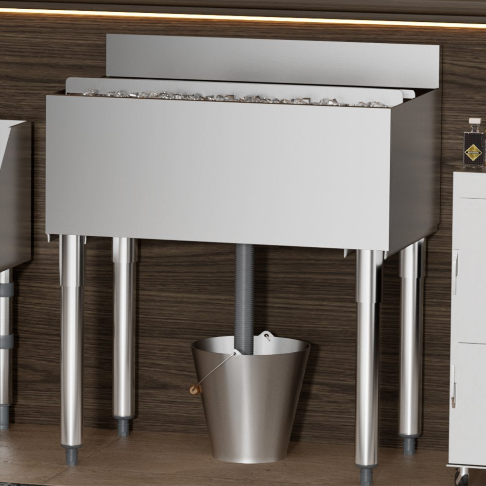 CIBT1930 - 78.4L Underbar Stainless Steel Ice Bin with Sliding Lid
