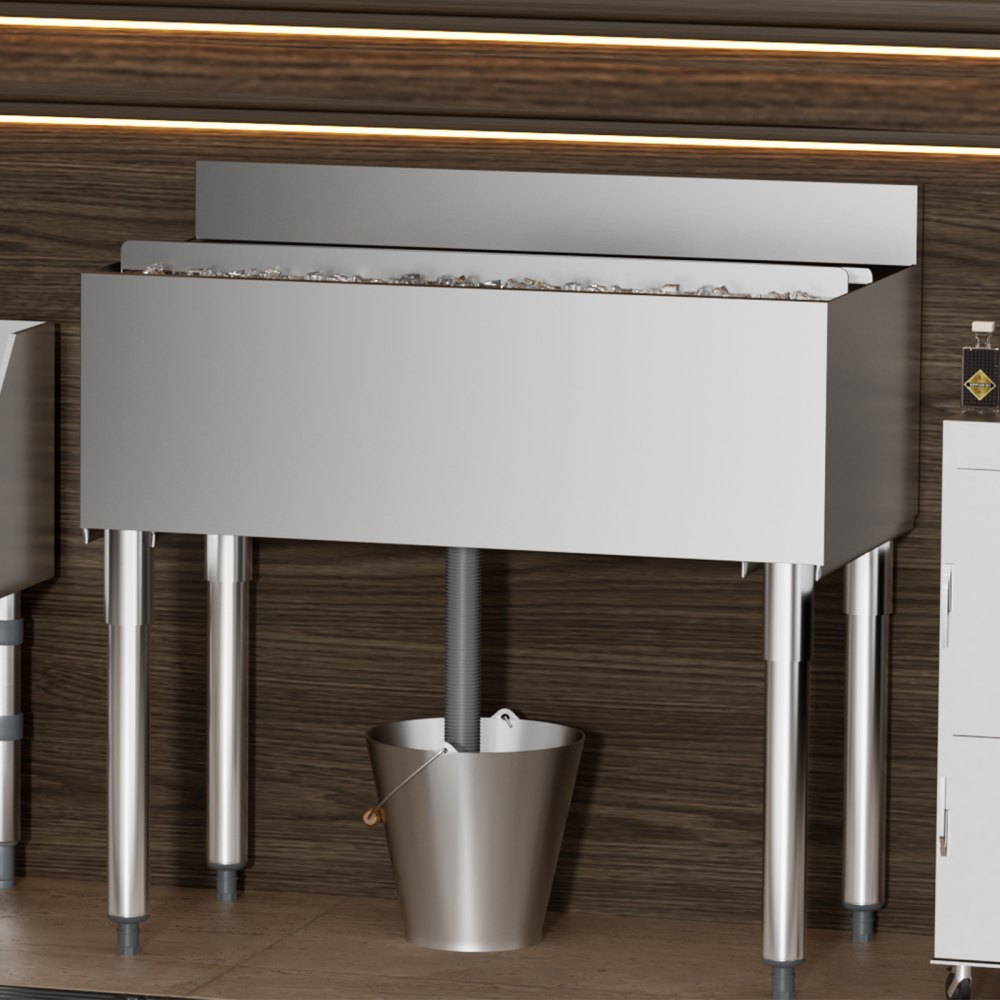 CIBT1936 - 95.3L Stainless Steel Ice Bin with Lid and Bottle Holders