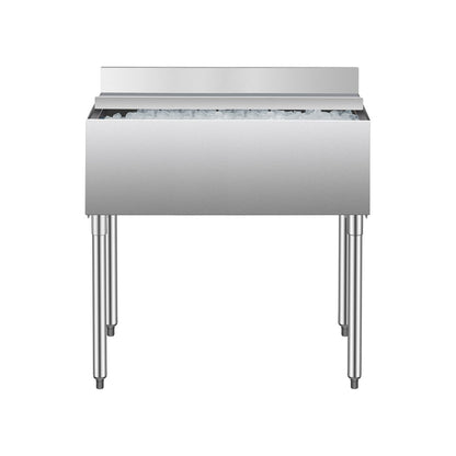CIBT1936 - 95.3L Stainless Steel Ice Bin with Lid and Bottle Holders