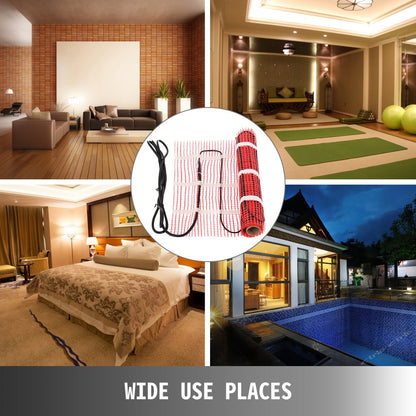 010391685233 - VEVOR 90 Sqft Self-Adhesive Electric Floor Heating Mat