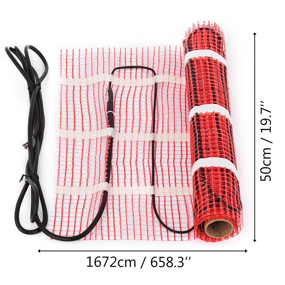 010391685233 - VEVOR 90 Sqft Self-Adhesive Electric Floor Heating Mat