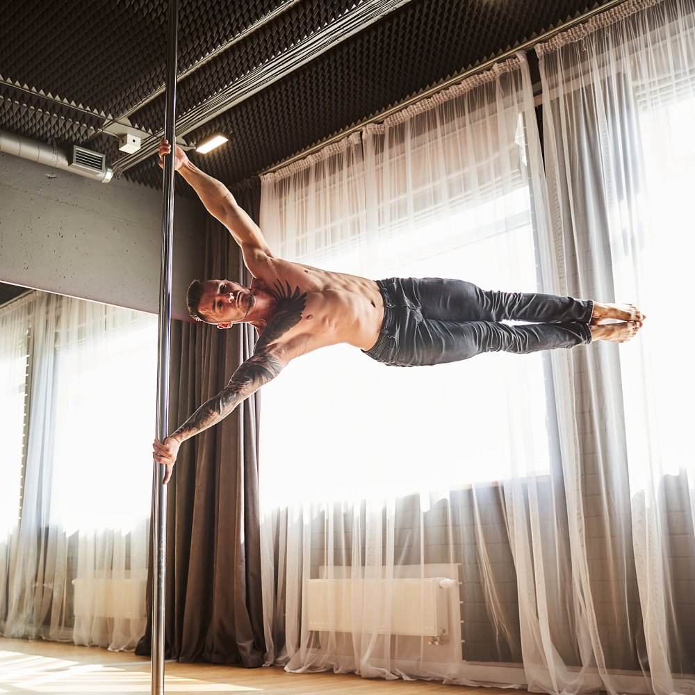 HM-590S - Adjustable 45mm Stainless Steel Dancing Pole for Home or Studio