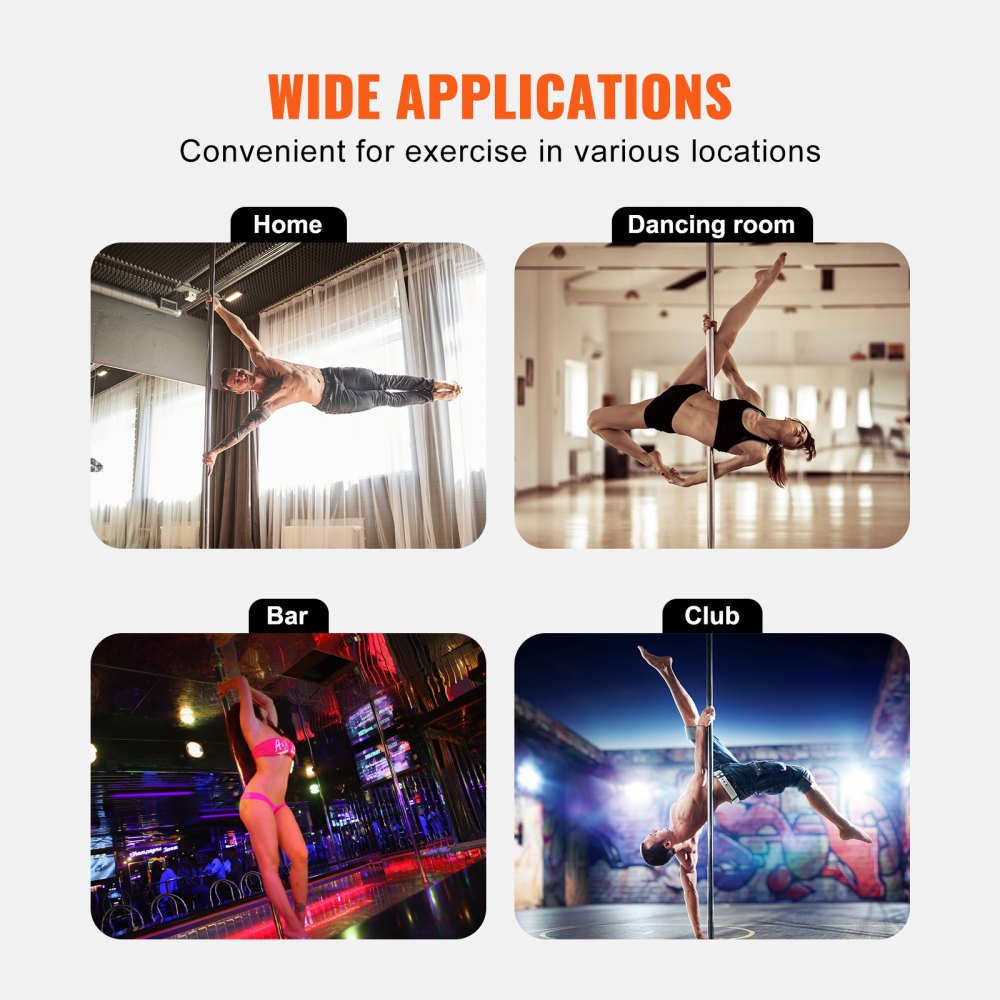 HM-590 - Adjustable 45mm Stainless Steel Dance Pole for All Skill Levels