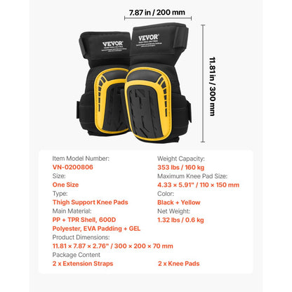 VN-0161701 - Heavy Duty Knee Pads with EVA Foam & Silicone Gel Cushioning