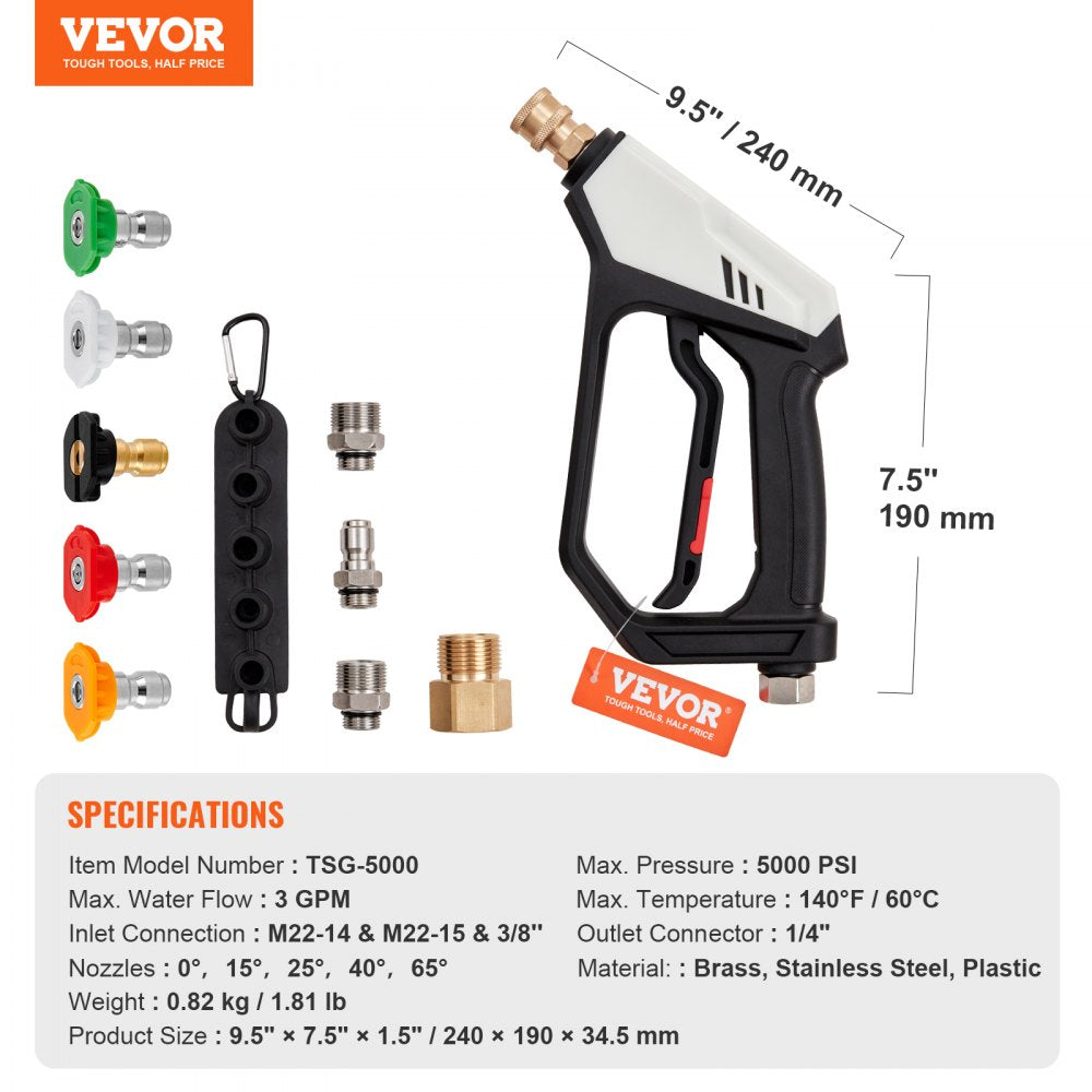 TSG-5000 - 5000 PSI Ergonomic Pressure Washer Gun with Foam Attachment