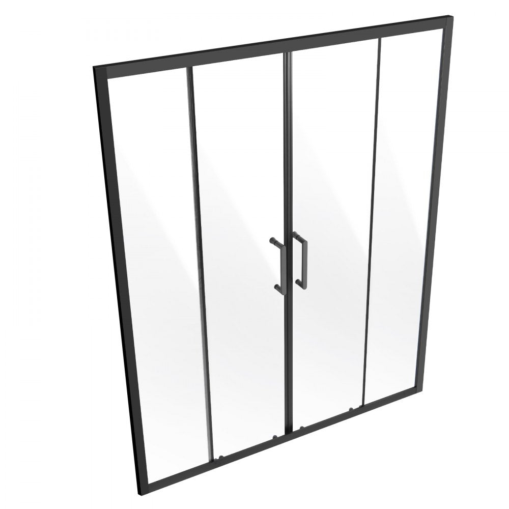 CNH-EC-S742A MB - 57.8-59 in Semi-Frameless Shower Door with Easy-Clean Glass