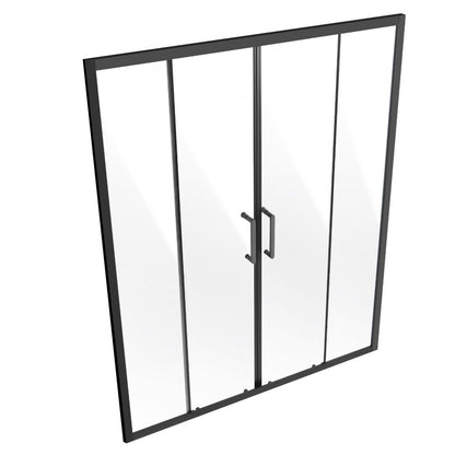 CNH-EC-S742A MB - 57.8-59 in Semi-Frameless Shower Door with Easy-Clean Glass