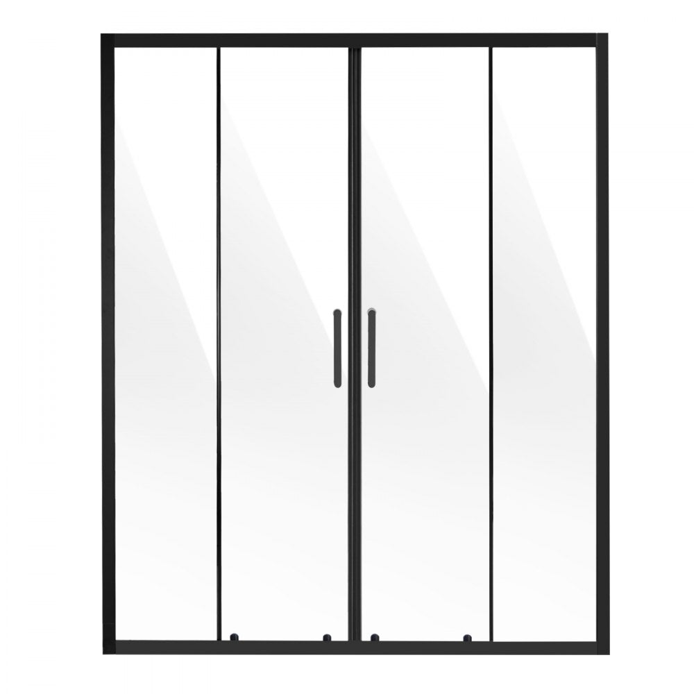 CNH-EC-S742A MB - 57.8-59 in Semi-Frameless Shower Door with Easy-Clean Glass