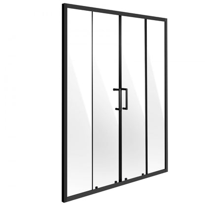 CNH-EC-S742A MB - 57.8-59 in Semi-Frameless Shower Door with Easy-Clean Glass