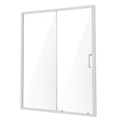CNH-EC-S721A CH - 57.7-59" Semi-Frameless Sliding Shower Door with Tempered Glass