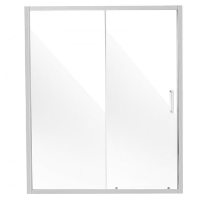 CNH-EC-S721A CH - 57.7-59" Semi-Frameless Sliding Shower Door with Tempered Glass