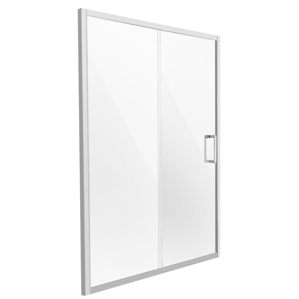 CNH-EC-S721A CH - 57.7-59" Semi-Frameless Sliding Shower Door with Tempered Glass