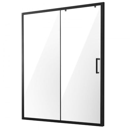CNH-EC-S721A MB - 57.7-59" Semi-Frameless Shower Door with Tempered Glass