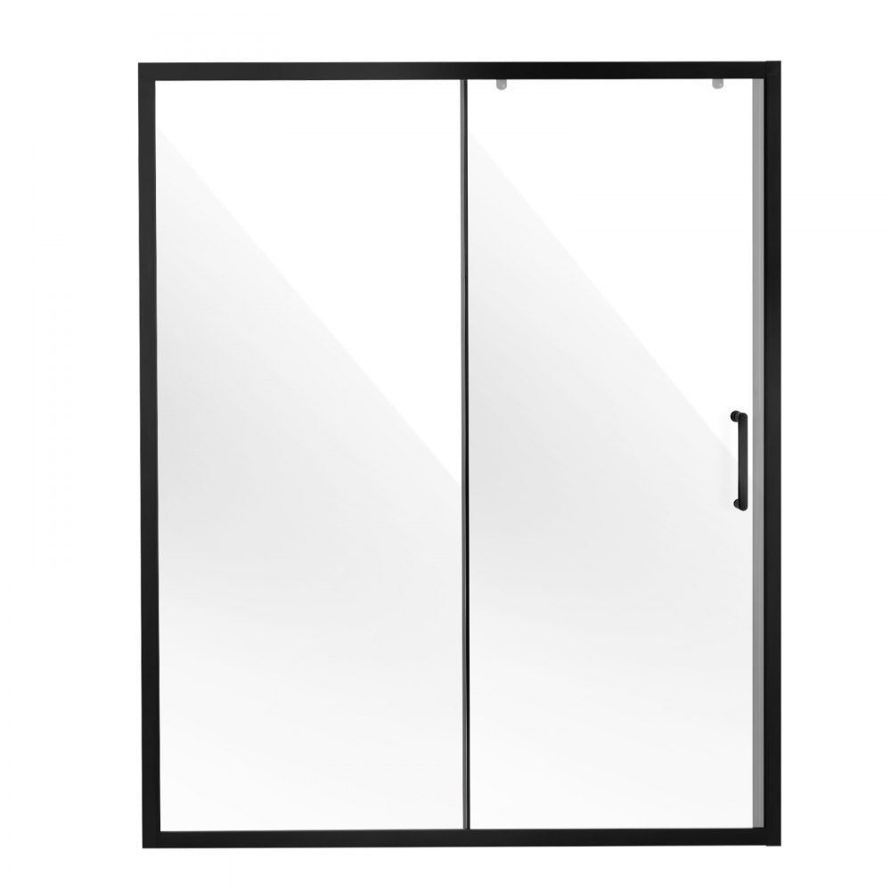 CNH-EC-S721A MB - 57.7-59" Semi-Frameless Shower Door with Tempered Glass