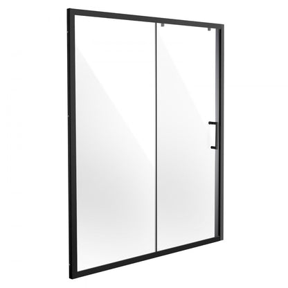 CNH-EC-S721A MB - 57.7-59" Semi-Frameless Shower Door with Tempered Glass
