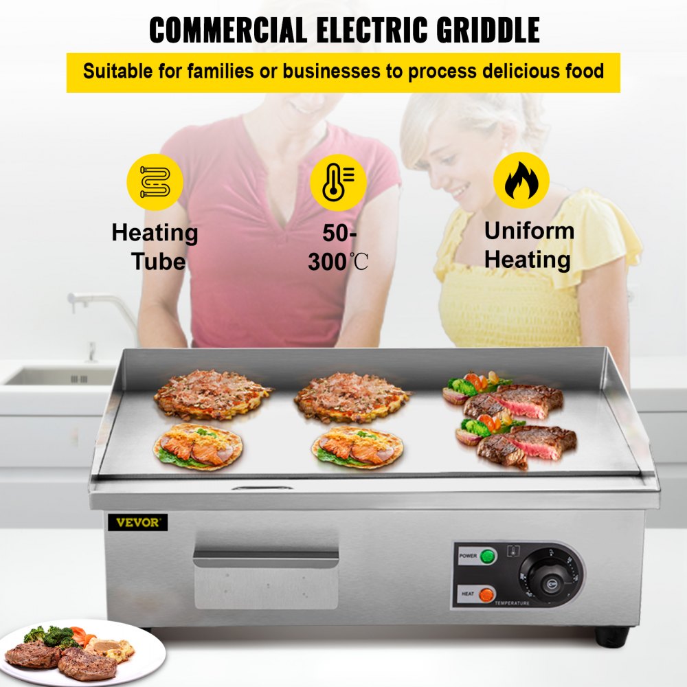 LD-450 - 18" Stainless Steel Electric Griddle with Temperature Control