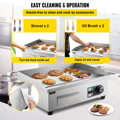 LD-450 - 18" Stainless Steel Electric Griddle with Temperature Control