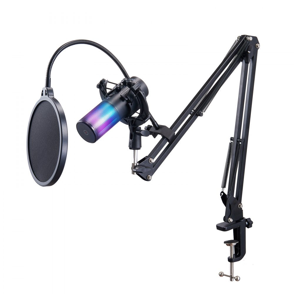 AK-V5 - VEVOR USB Microphone with RGB Lights & Noise Reduction