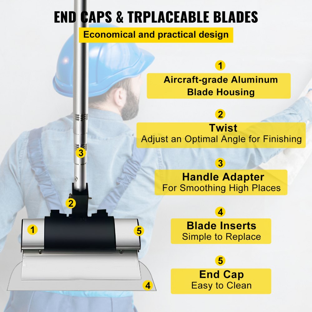 010304394267 - 10" to 32" Stainless Steel Skimming Blade Set with 35-78" Handle