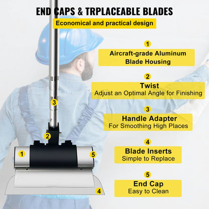 010304394267 - 10" to 32" Stainless Steel Skimming Blade Set with 35-78" Handle