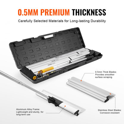 XSJ-24-S003 - Durable 5-Piece Stainless Steel Drywall Skimming Blade Set