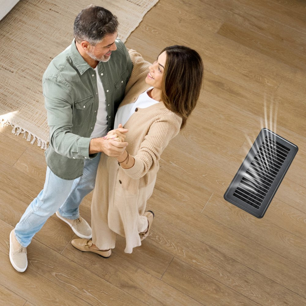 1FL0410MB-12PK - 4"x10" Black Iron Floor Vents 12-Pack for Home & Office