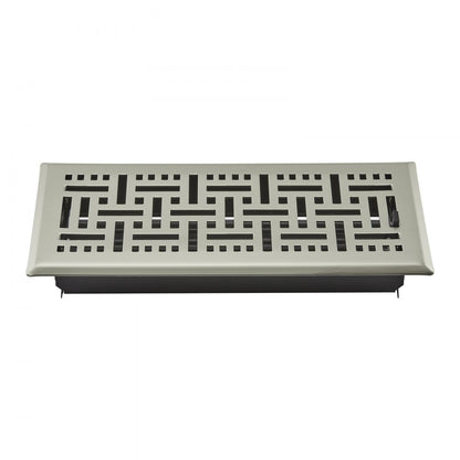 WF0410SN-2PK - Modern 4x10 Inch Nickel-Plated Floor Vents for Easy Airflow Control