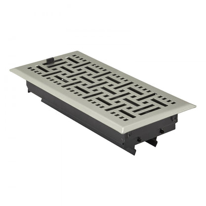 WF0410SN-2PK - Modern 4x10 Inch Nickel-Plated Floor Vents for Easy Airflow Control