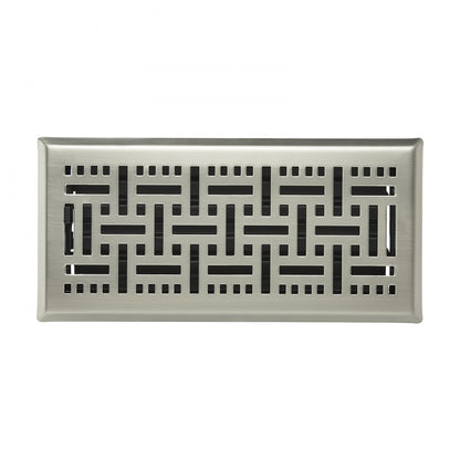 WF0410SN-2PK - Modern 4x10 Inch Nickel-Plated Floor Vents for Easy Airflow Control