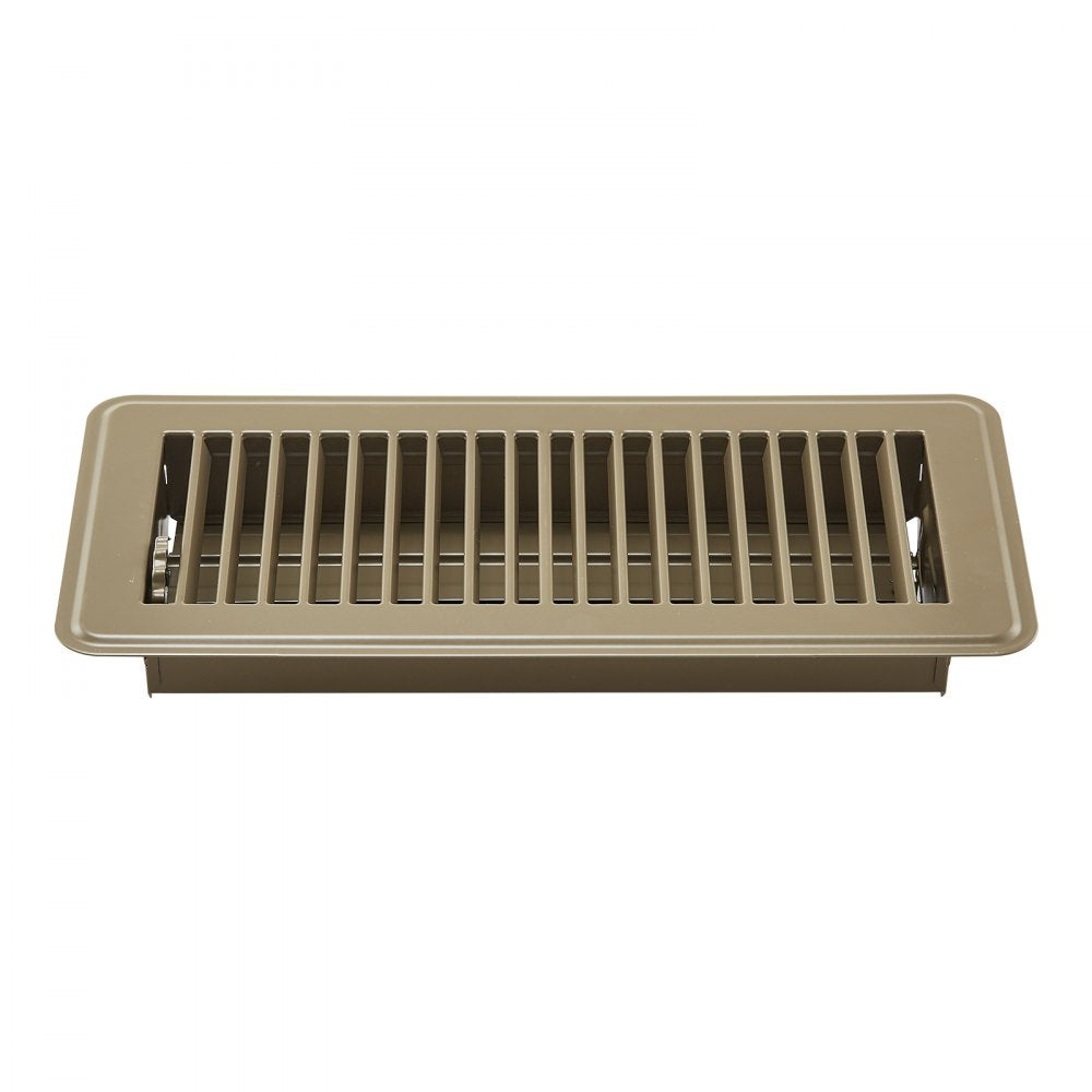 1FL0410BR-6PK - Stylish 4x10 Inch Brown Floor Vents for Easy Air Control