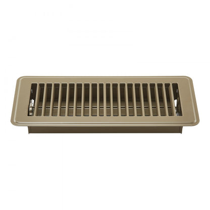 1FL0410BR-6PK - Stylish 4x10 Inch Brown Floor Vents for Easy Air Control