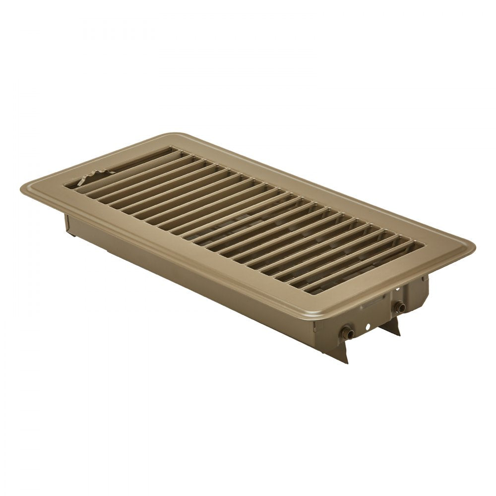 1FL0410BR-6PK - Stylish 4x10 Inch Brown Floor Vents for Easy Air Control