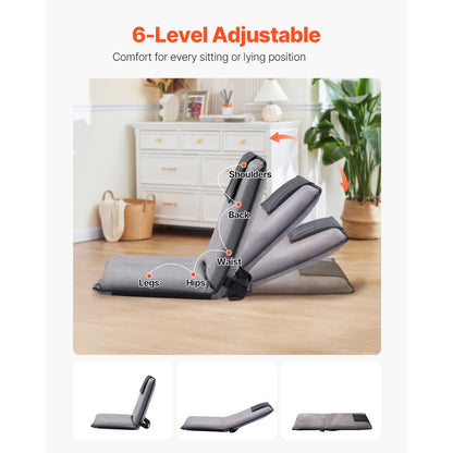 QX-0408C - Adjustable Low-Profile Floor Chair with Foldable Design