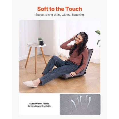 QX-0408C - Adjustable Low-Profile Floor Chair with Foldable Design