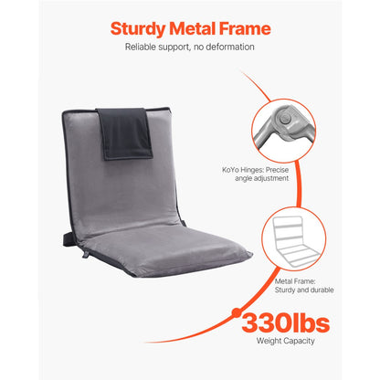 QX-0408C - Adjustable Low-Profile Floor Chair with Foldable Design
